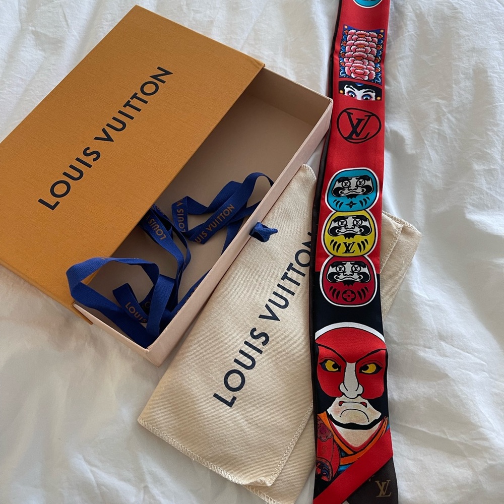 LOUIS VUITTON Kansai Yamamoto Daruma Kabuki Monogram Scarf Twilly